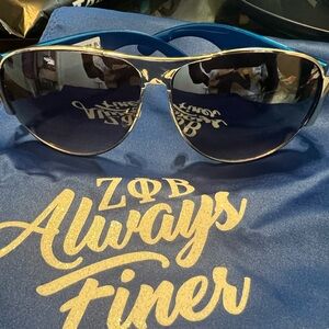 Zeta Phi Beta Blue Aviator Sunglasses